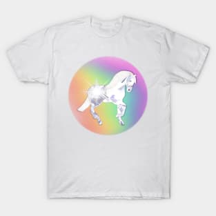 Diamond Pattern Horse and Rainbow T-Shirt